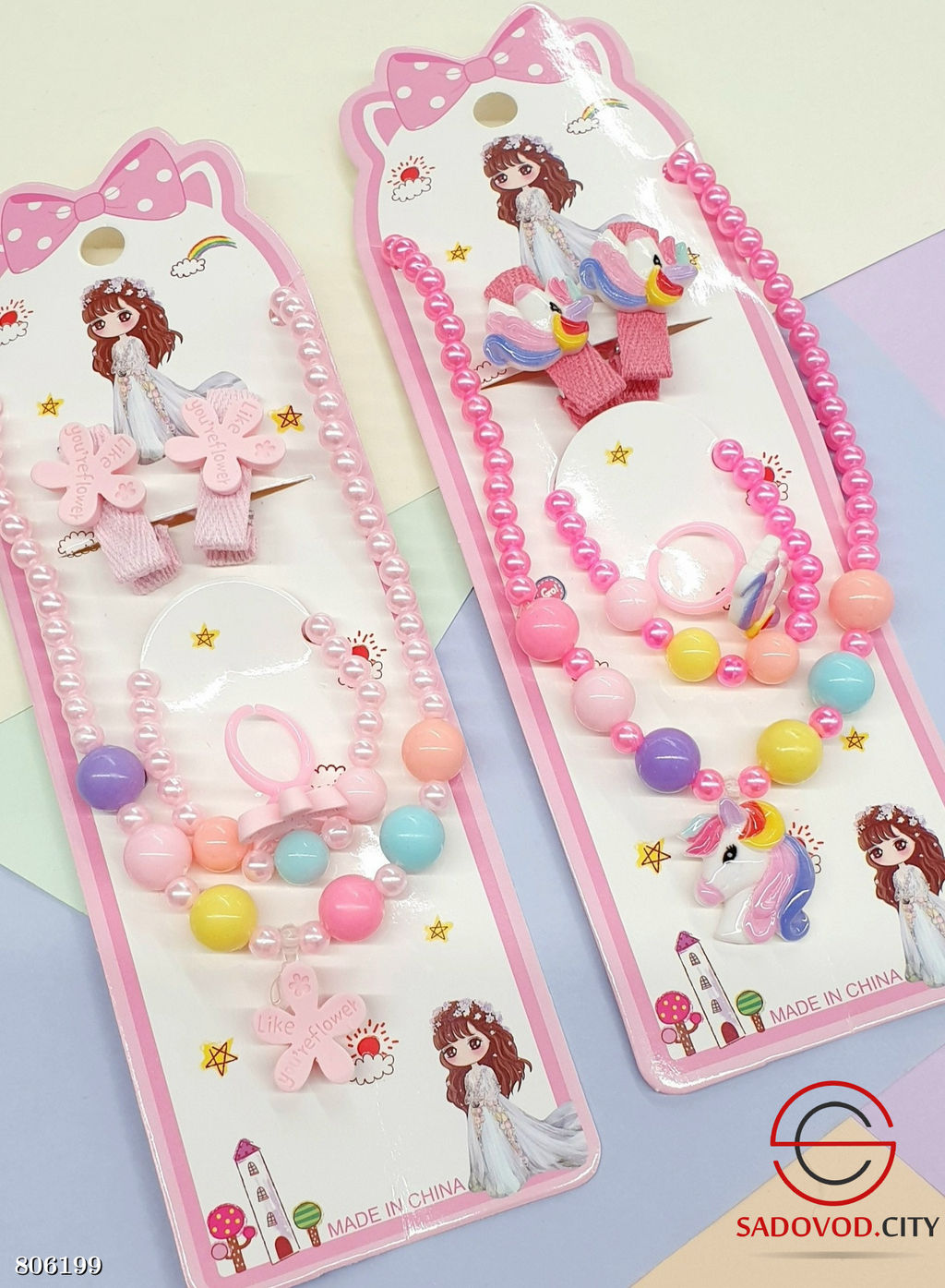 Набор детский, включает бусы, браслет и 2 заколки. - Bruno фото 4