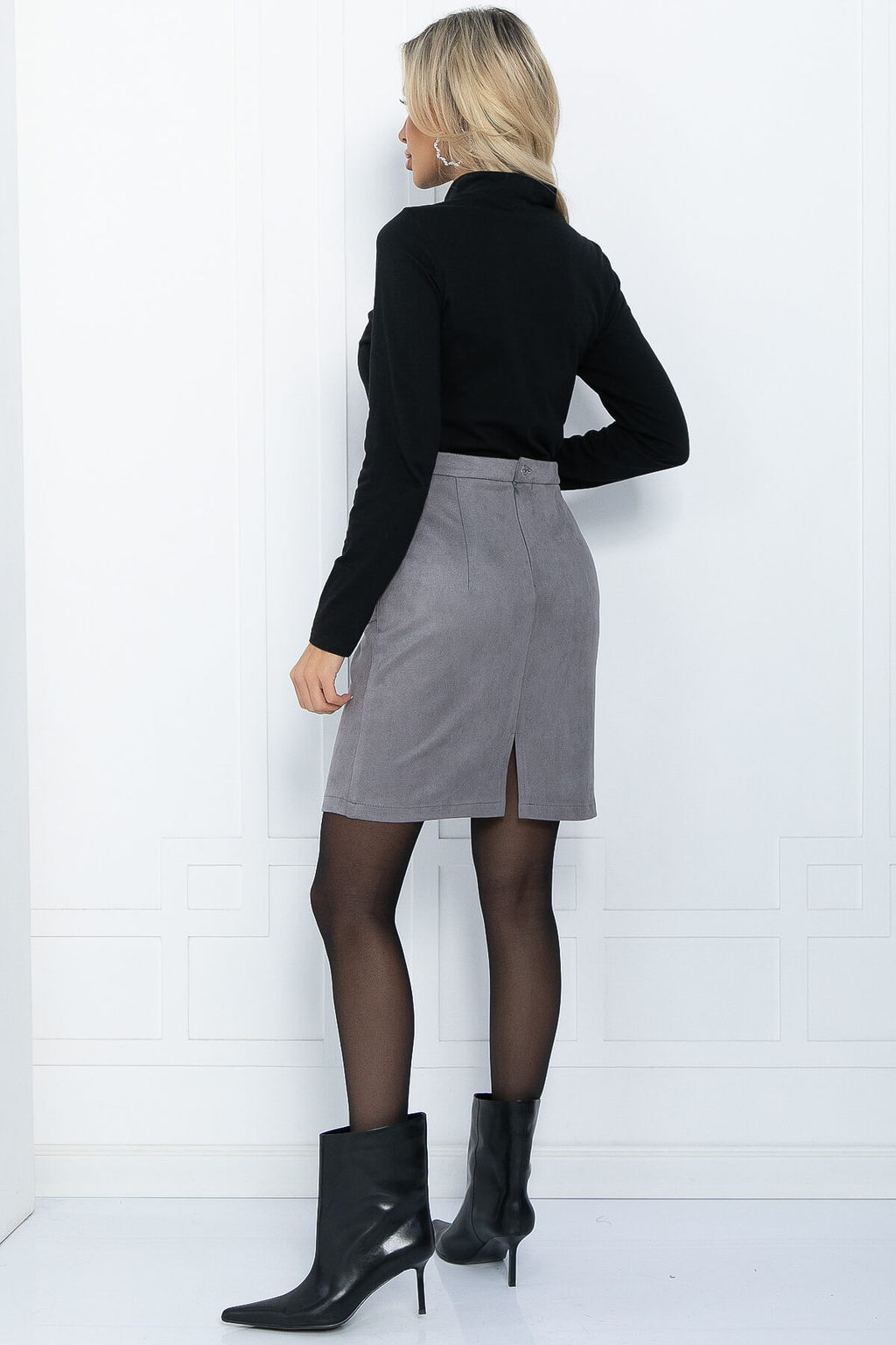 Юбка Бизнес стиль (серая) Ю11752 - Lt collection фото 2