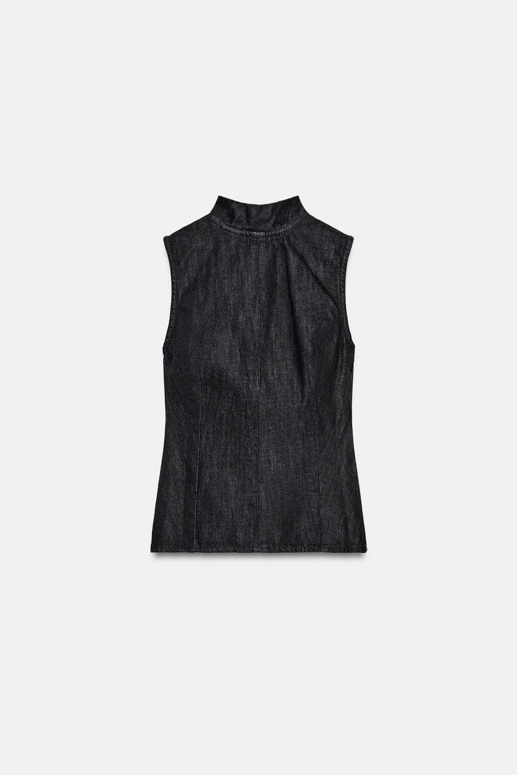TRF DENIM HALTER TOP WITH TIE DETAIL - Zara фото 7