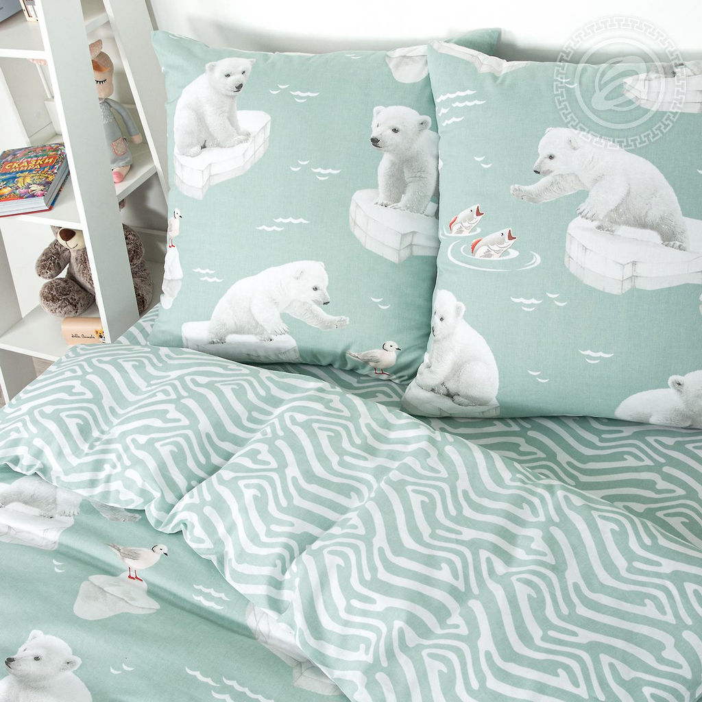 Постельное белье Снежок (поплин детский) 1,5 сп./Пододеяльник: 1 шт. - 215*145; Простыня: 1 шт. - 214*150; Наволочка: 2 шт. - 70*70; Поплин детский - Артпостель фото 2