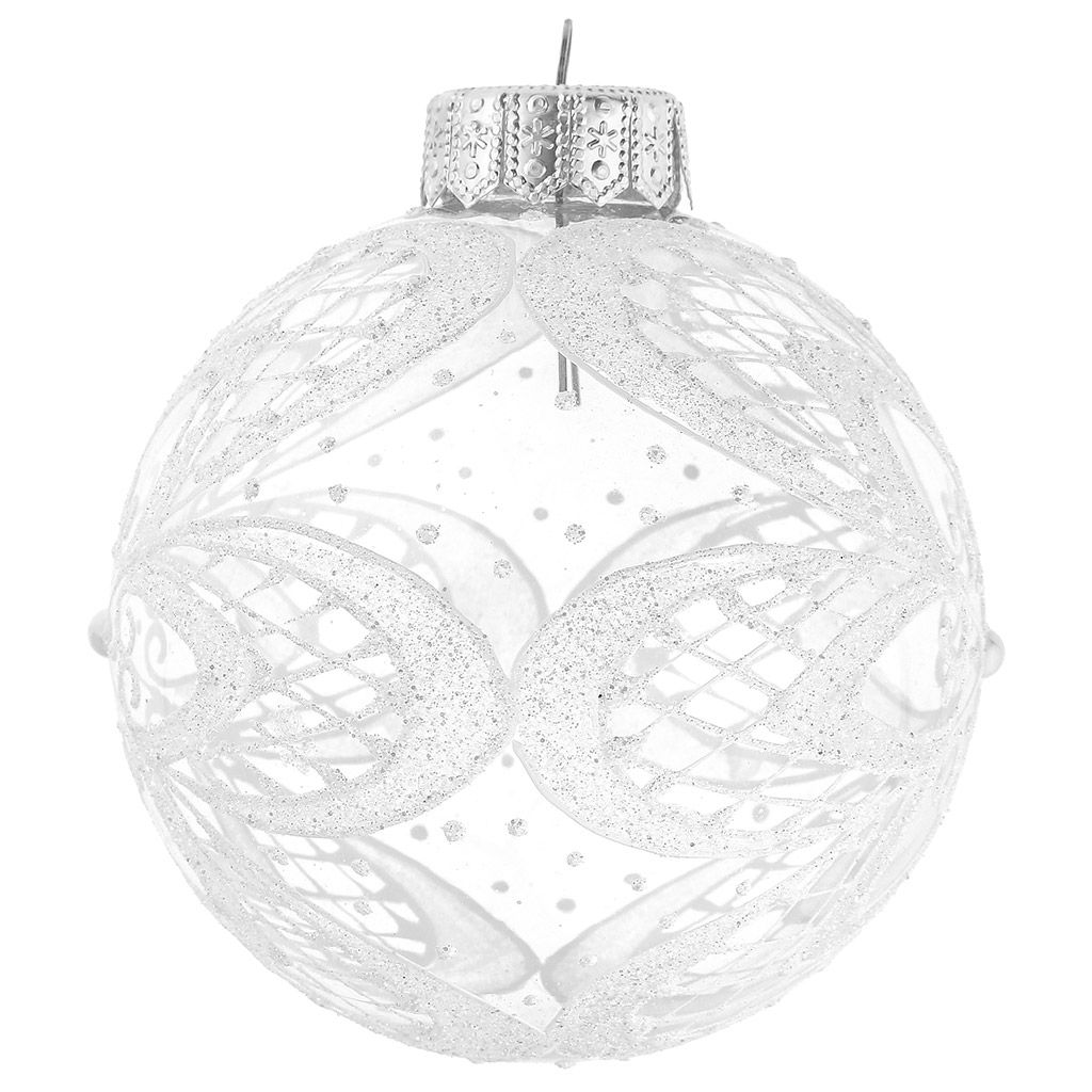 (цена за 2 шт) Елочный шар Сверкающий цветок 6,5см индивид.уп. - Коломеев фото 2