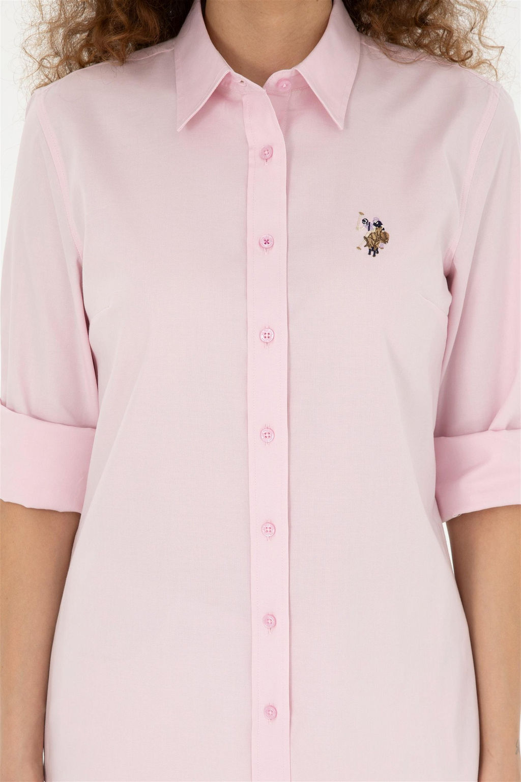 U. S. Polo Assn / Женская розовая базовая рубашка с длинным рукавом - U.s. polo assn фото 6