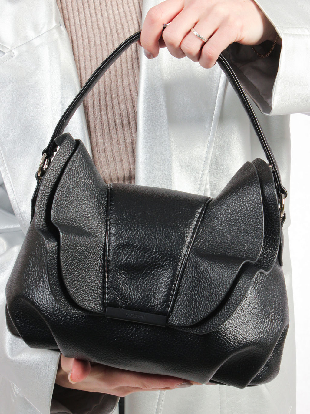 LACCOMA сумка Эльза-Y2005-черный эко кожа хлопок  фото 7