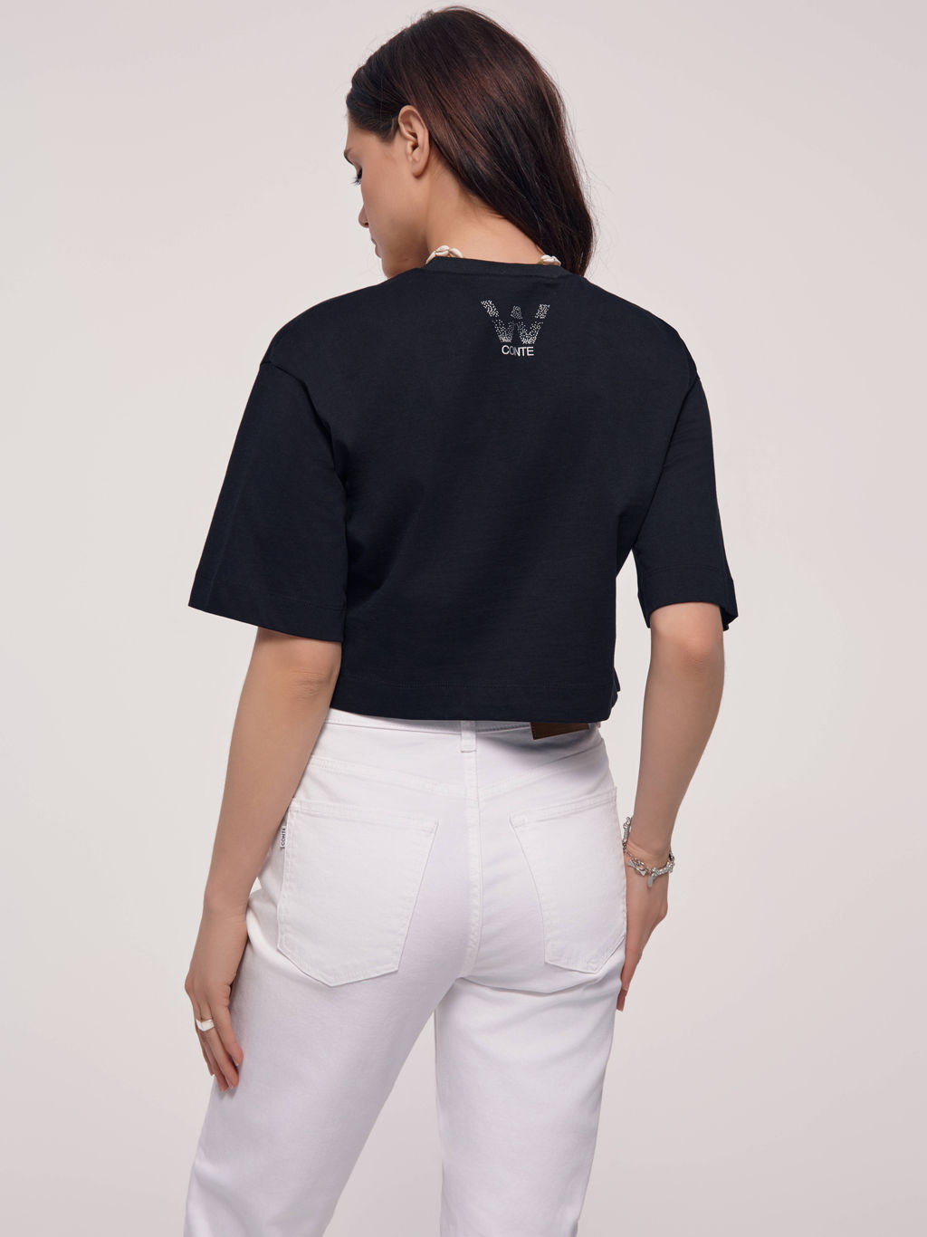 CONTE LD 2715 Укороченная футболка из хлопка с рисунком black-generation - Conte elegant фото 5