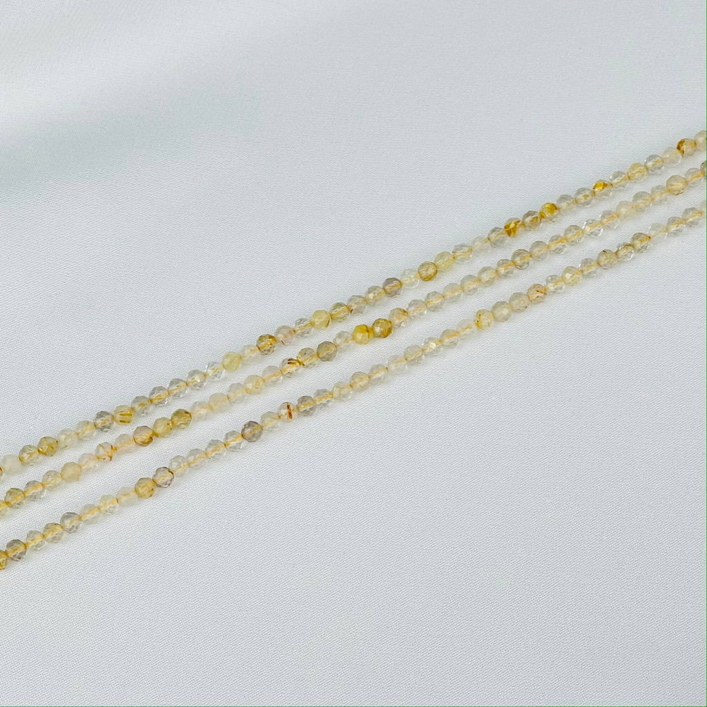 Бусины для украшений из Рутилового кварца (130 бусин) 39 см