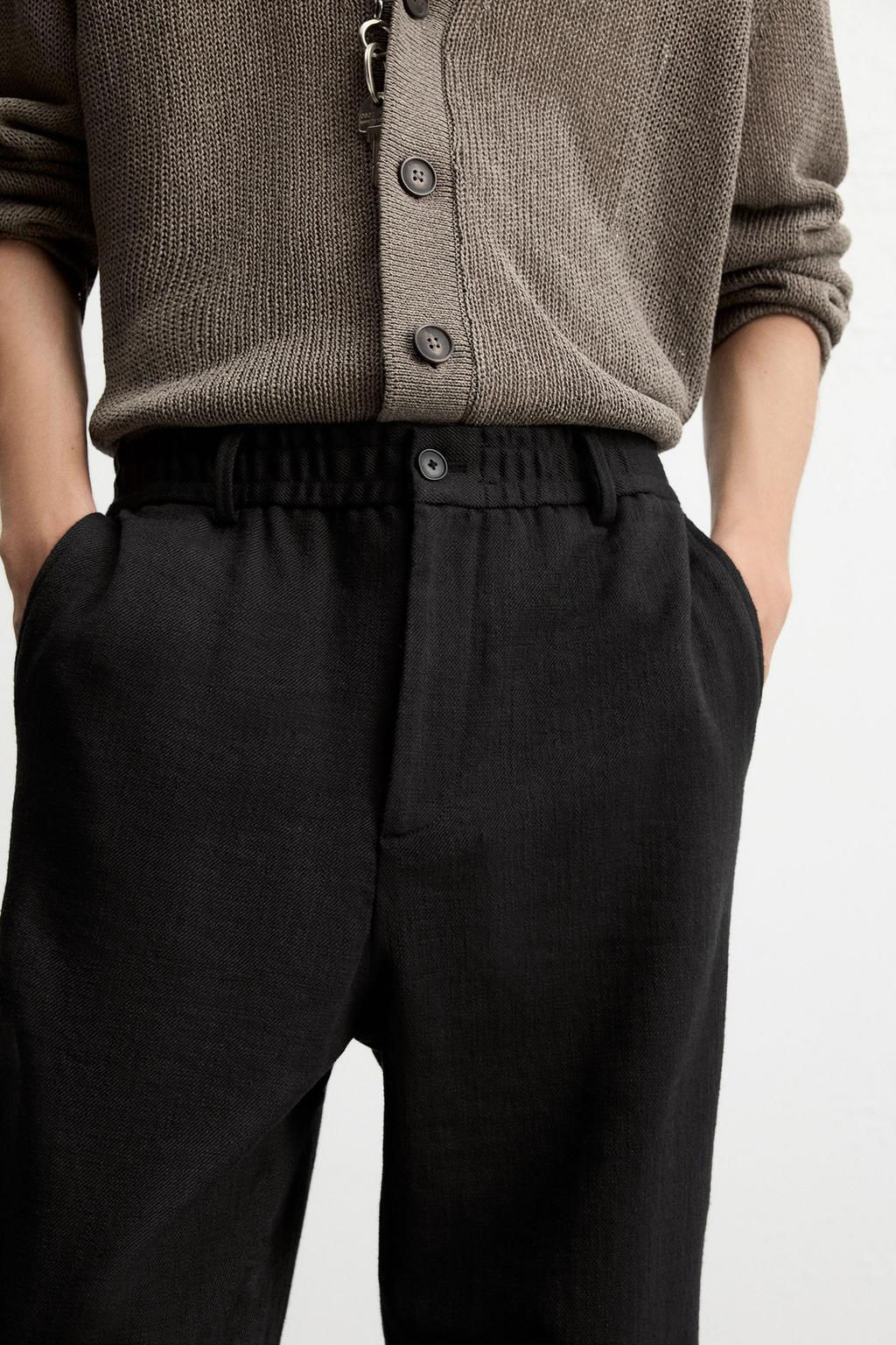TEXTURED REGULAR FIT TROUSERS - Zara фото 16