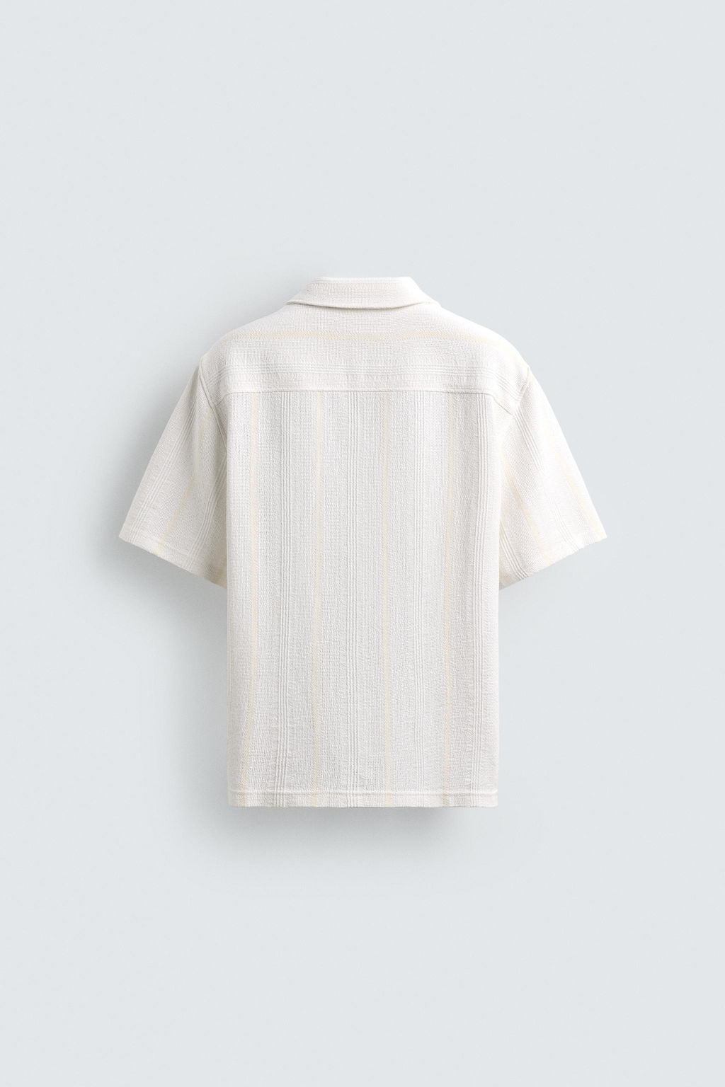 CAMISA REGULAR FIT JACQUARD RAYAS / Blanco roto - Zara фото 8