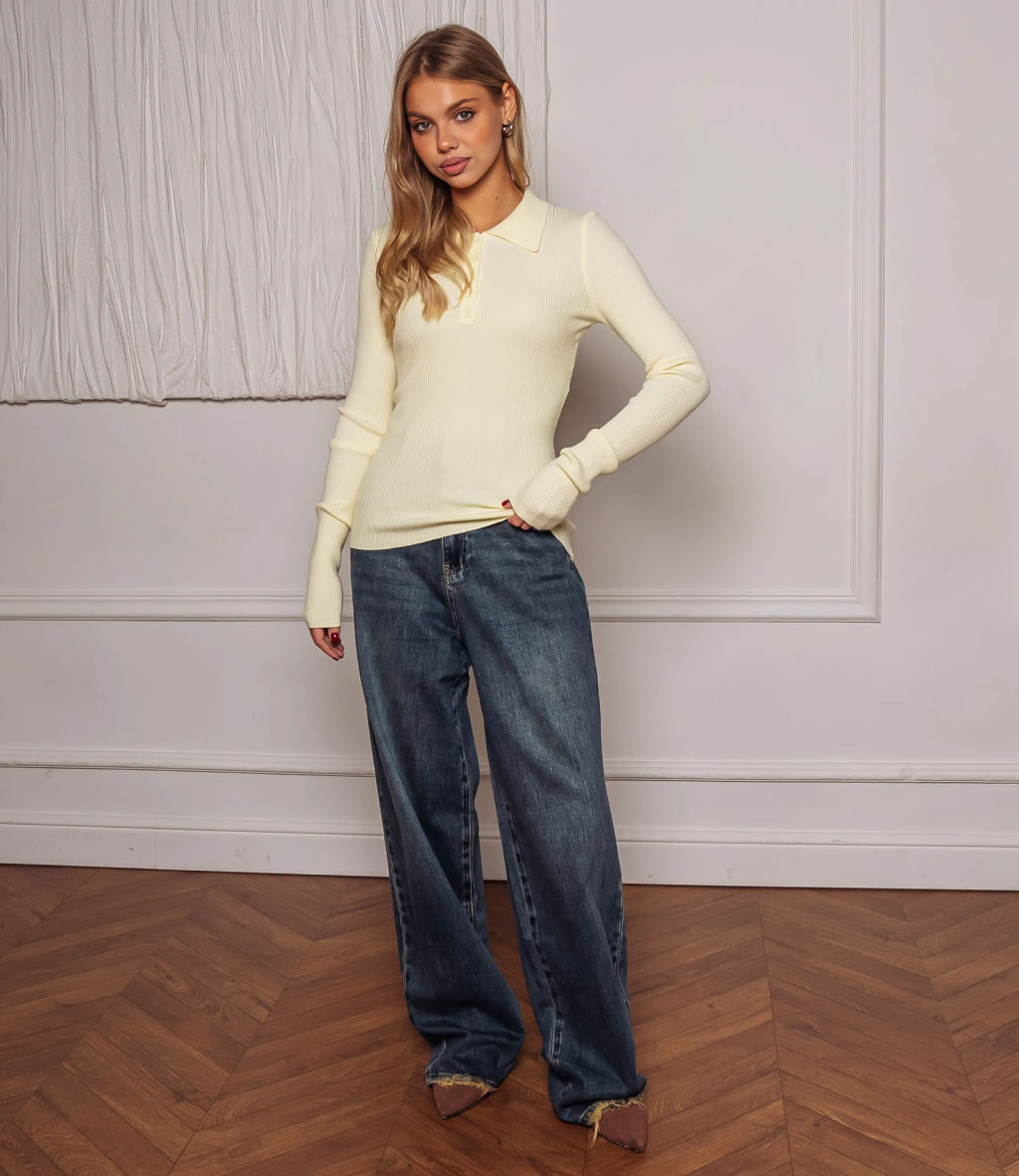 Джемпер #КТ3127, жёлтый