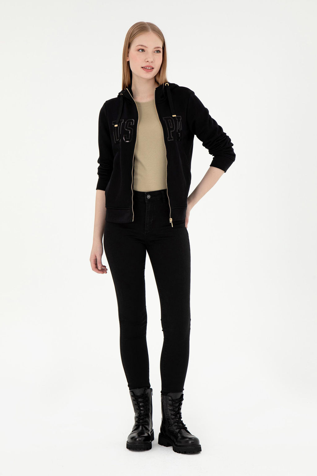 Kad_n Siyah Basic Sweatshirt Sepette S_rpriz _ndirim - U.s. polo assn фото 4