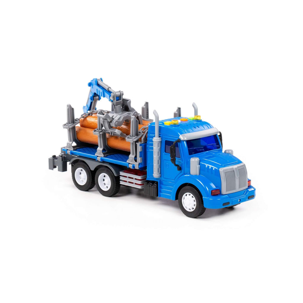 Профи, автомобиль-лесовоз инерционный (со светом и звуком) (синий) (в коробке) - Полесье фото 6