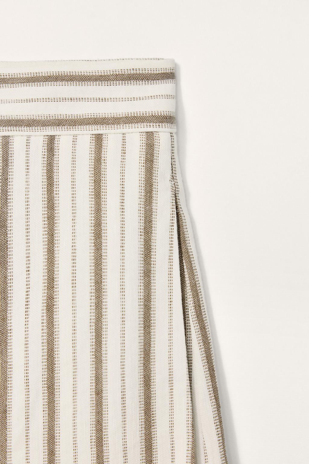 LIMITED EDITION STRIPED LINEN BLEND TROUSERS - Zara фото 6