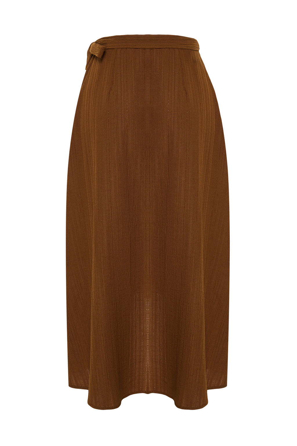 TRENDYOLMILLA Camel Kruvaze Kapama Baglama Detayl? Midi Dokuma Etek TWOSS24ET00052 фото 16