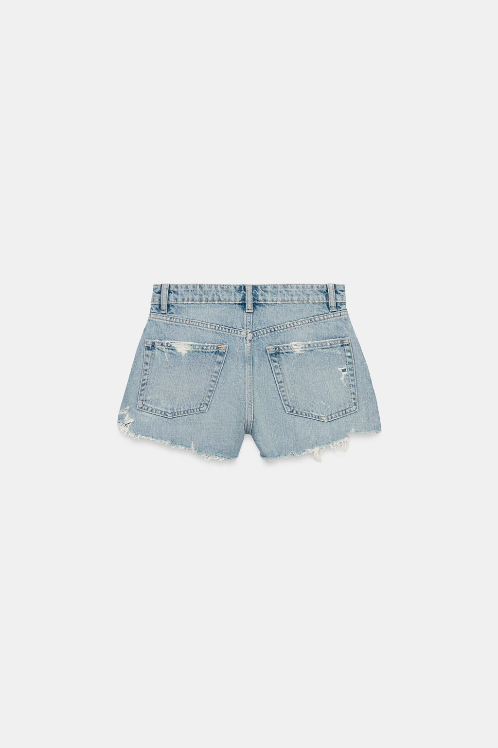 SHORTS DENIM TRF TIRO ALTO ROTOS / Azul - Zara фото 8
