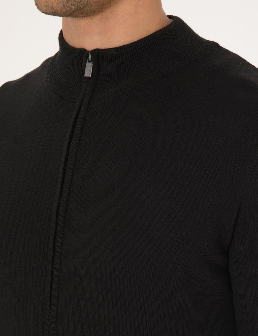 Siyah Slim Fit Fermuarl_ Triko H_rka - Pierre cardin фото 7