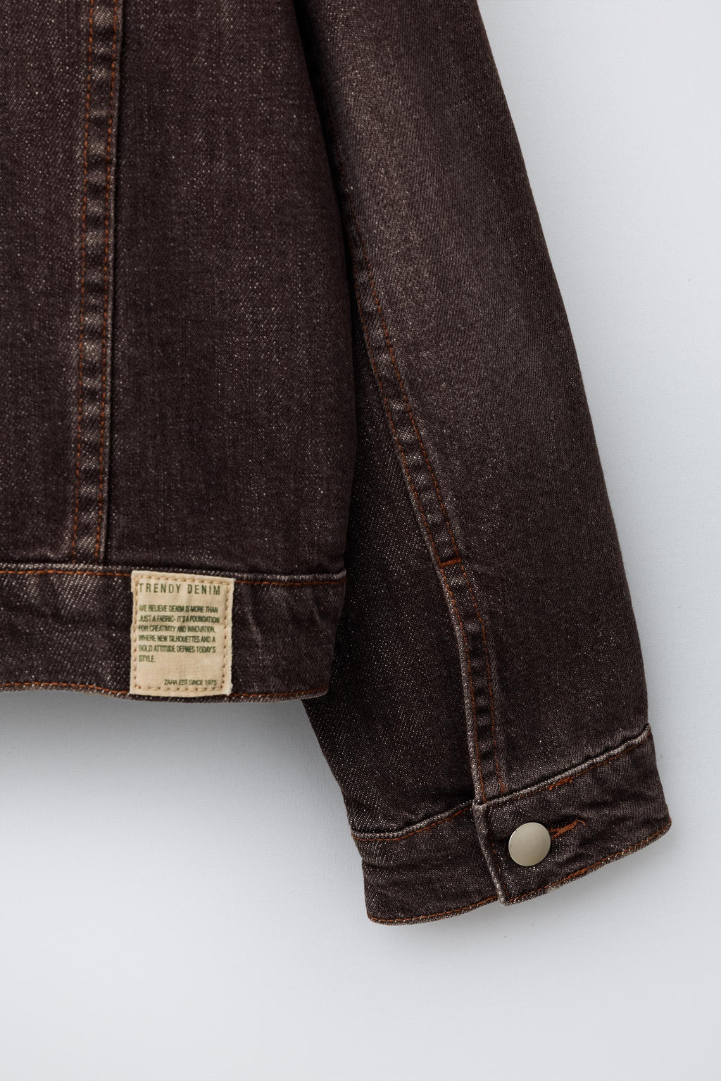 CAZADORA DENIM EFECTO LAVADO / Marr?n - Zara фото 5