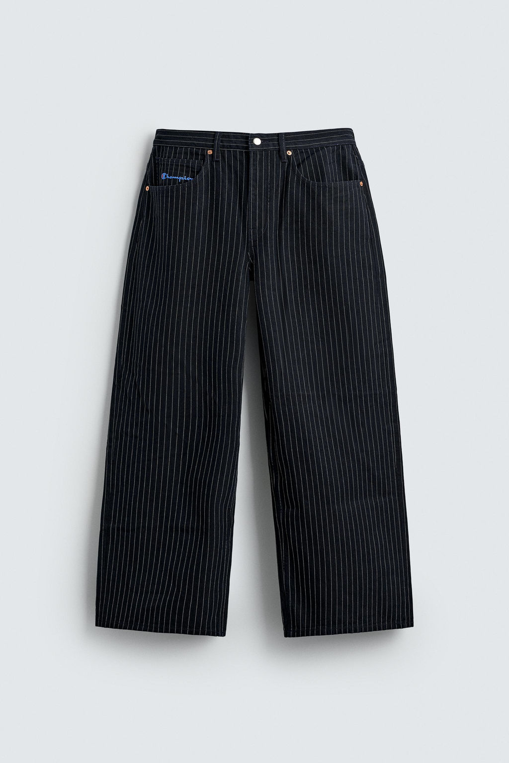 CHAMPION ® X ZARA STRIPED BAGGY FIT JEANS  фото 6