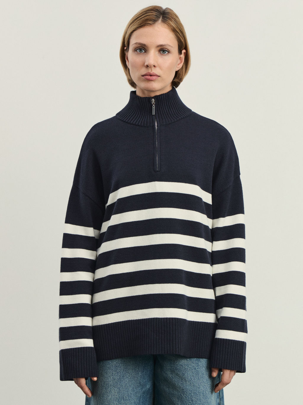 Джемпер на молнии в полоску / Zarina  фото 4