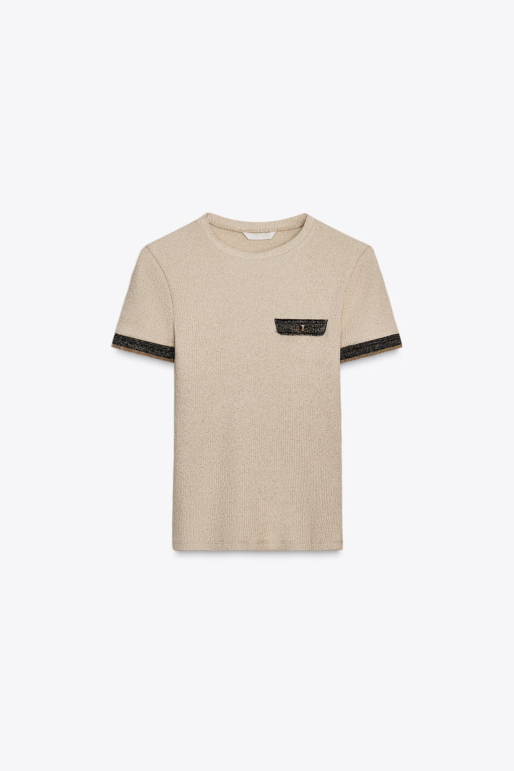 METALLIC THREAD CHUNKY KNIT T-SHIRT - Zara фото 6