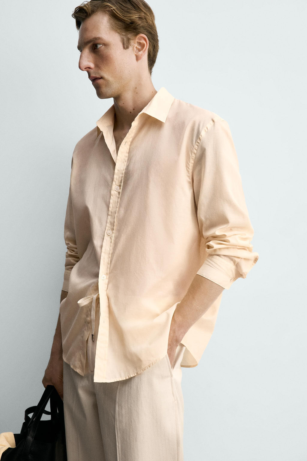 CAMISA SEMITRANSPARENTE RELAXED FIT / Crudo - Zara фото 6
