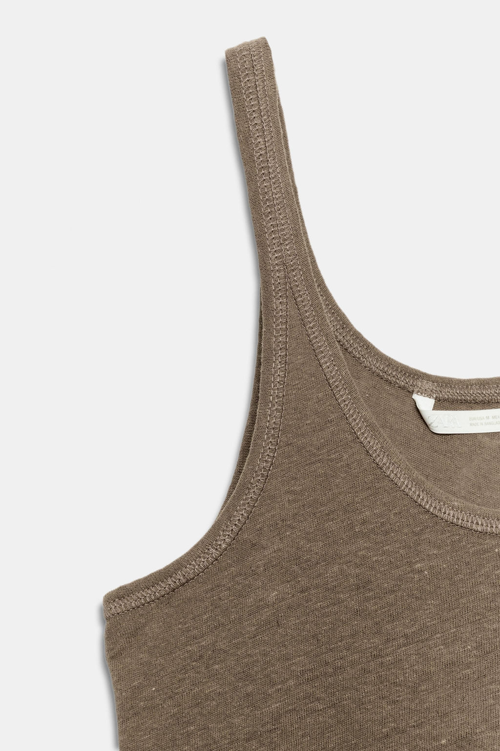 TOP ALGOD?N Y LINO TIRANTES / Marr?n claro - Zara фото 6
