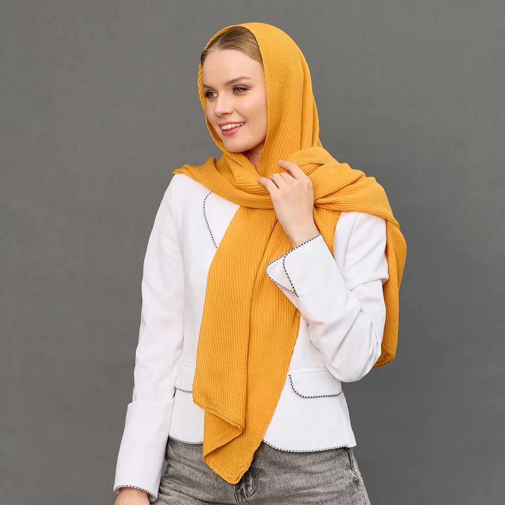 Палантин 170 х 70 см, цвет желтый - Мастерская ПОКРОВ фото 4