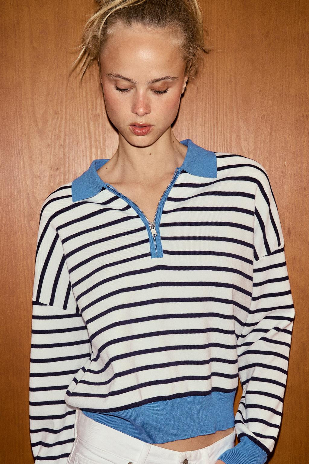 STRIPED KNIT POLO SHIRT - Zara фото 3