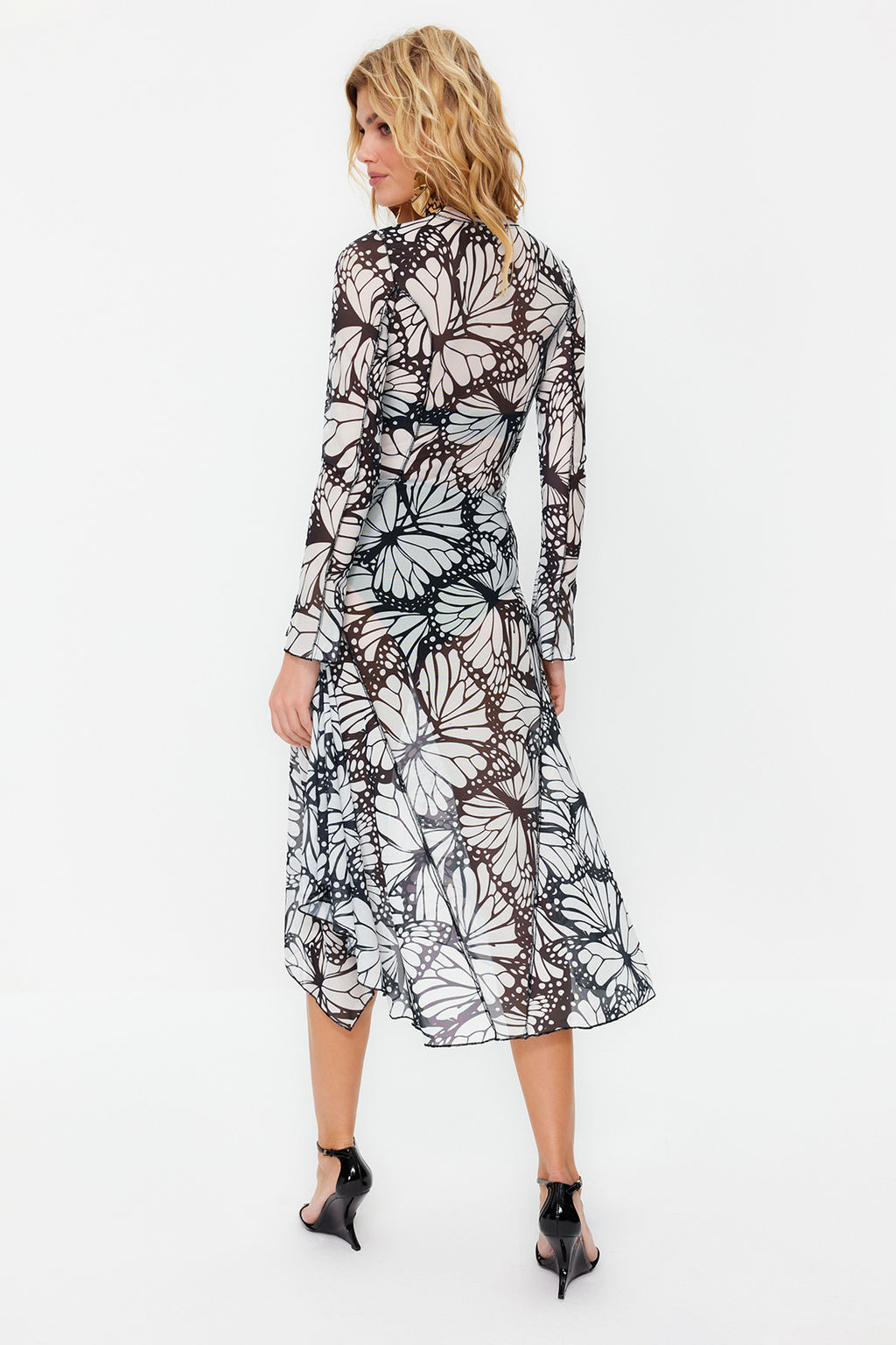 Cok Renkli A-Kesim Astars?z Orme Tul S?k Abiye Elbise TPRSS24EL00029 - Trendyolmilla фото 7