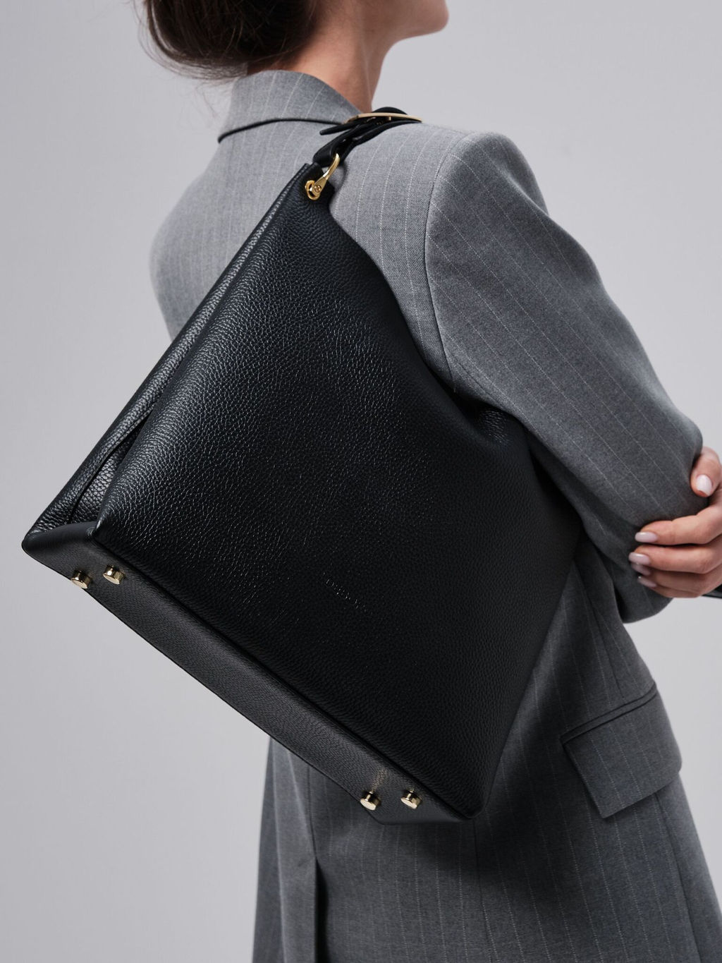 Сумка кожаная Deboro 30994 черный фиолет