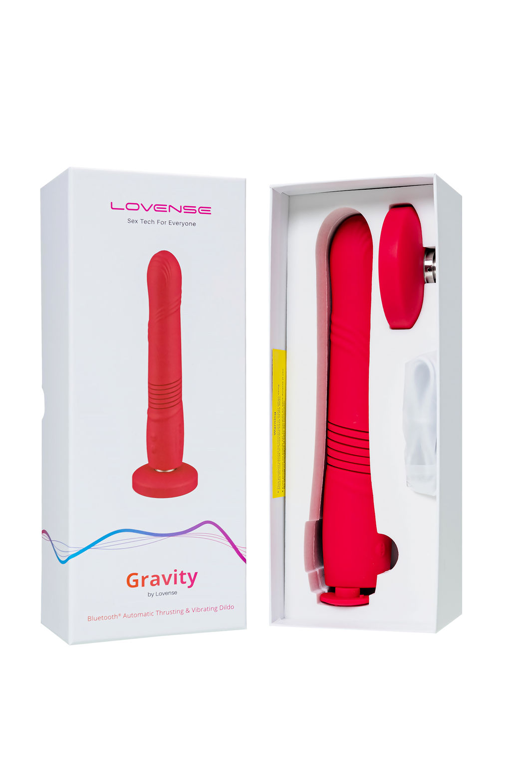 Фрикционный фаллоимитатор с вибрацией LOVENSE Gravity, красный, силикон, 25,9 см