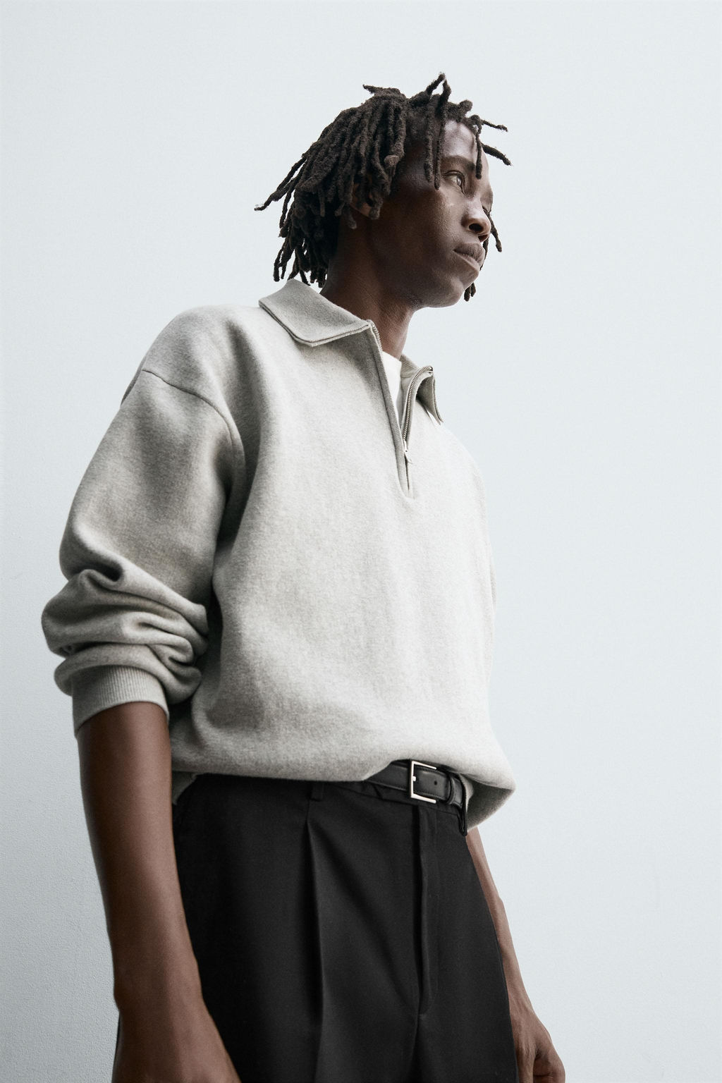 KNIT QUARTER-ZIP POLO SHIRT - Zara фото 7