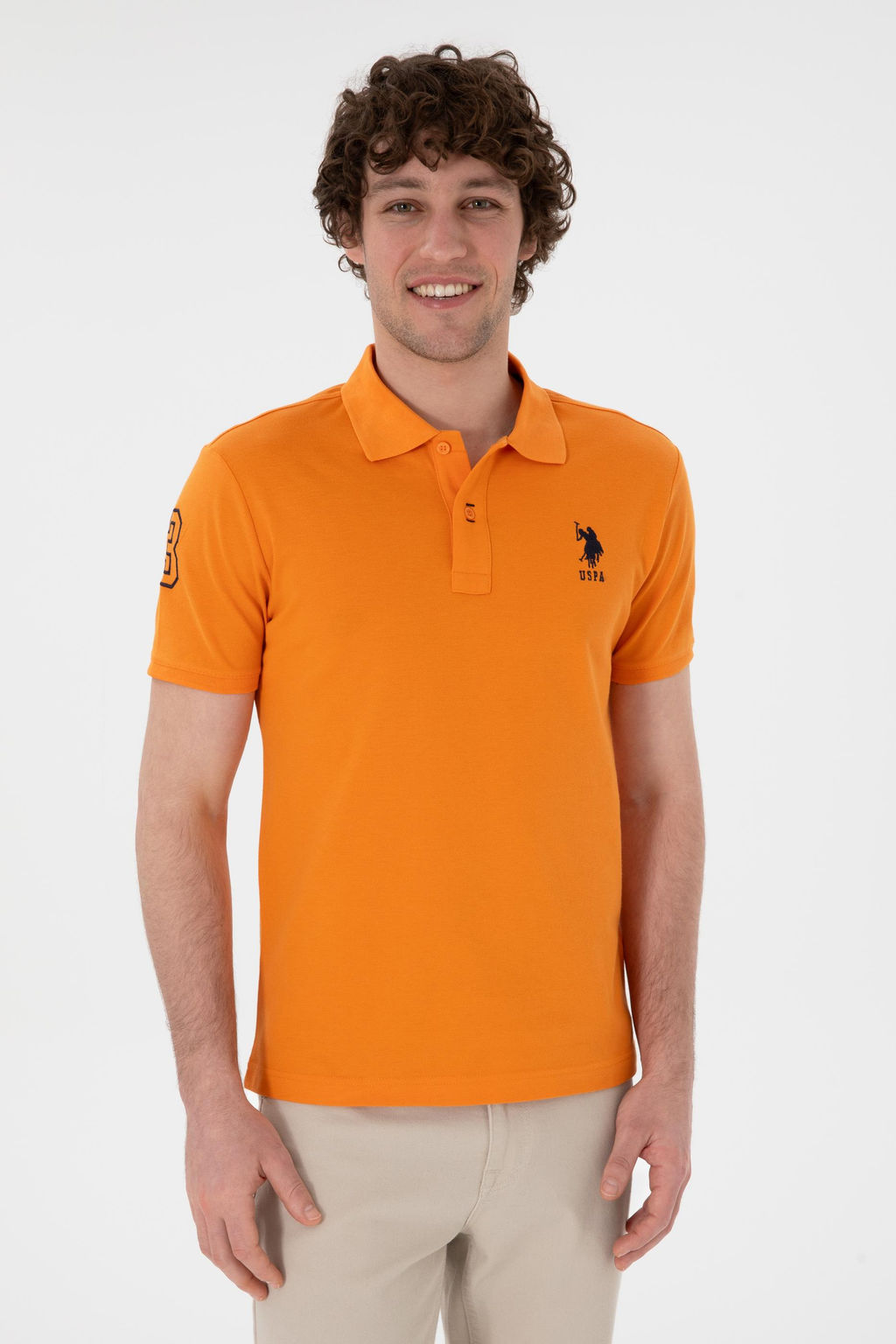 Erkek Slim Fit Polo Yaka Turuncu Basic Ti__rt Sepette S_rpriz _ndirim - U.s. polo assn фото 2