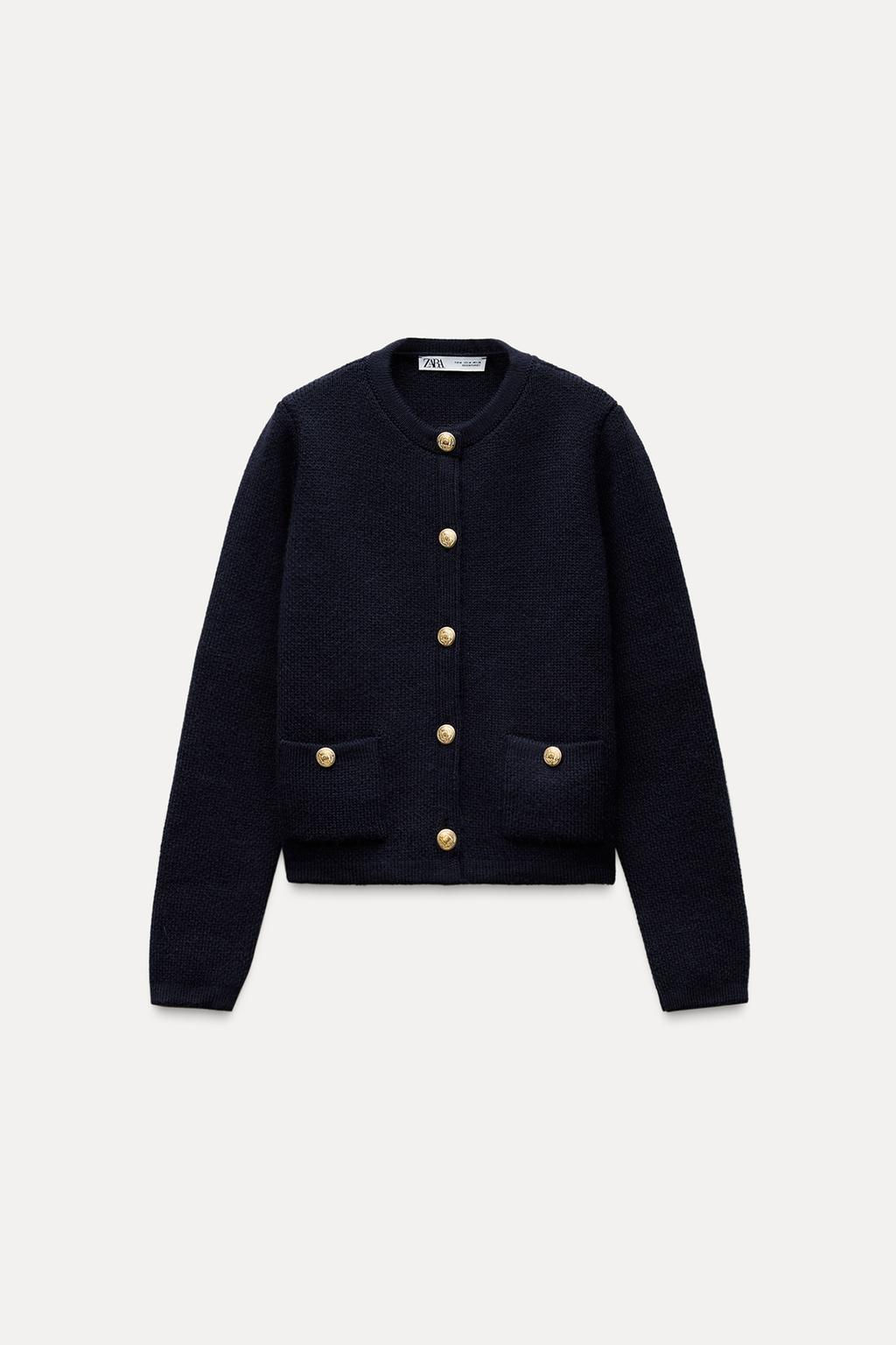 KNIT CARDIGAN WITH GOLDEN BUTTONS - Zara фото 8