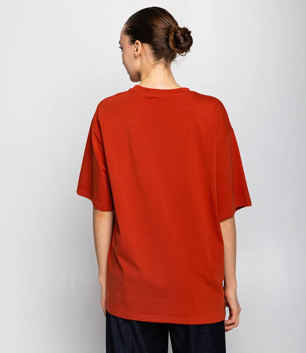 Футболка #ОКТ1655-1, терракотовый