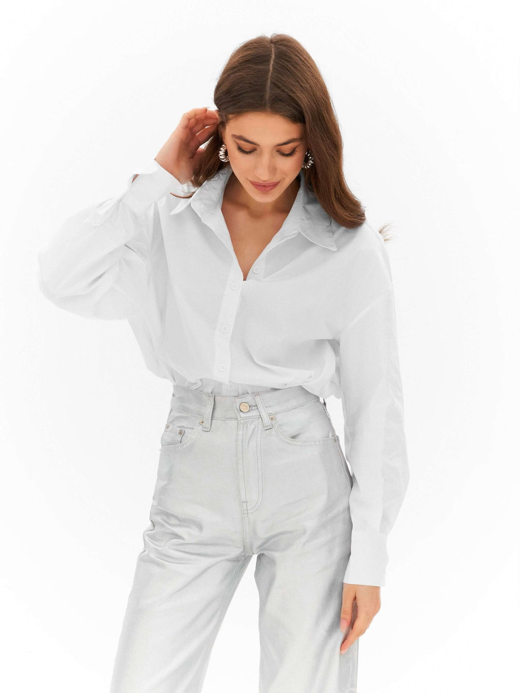 Рубашка Клео (белый) - Nadi bordo фото 5