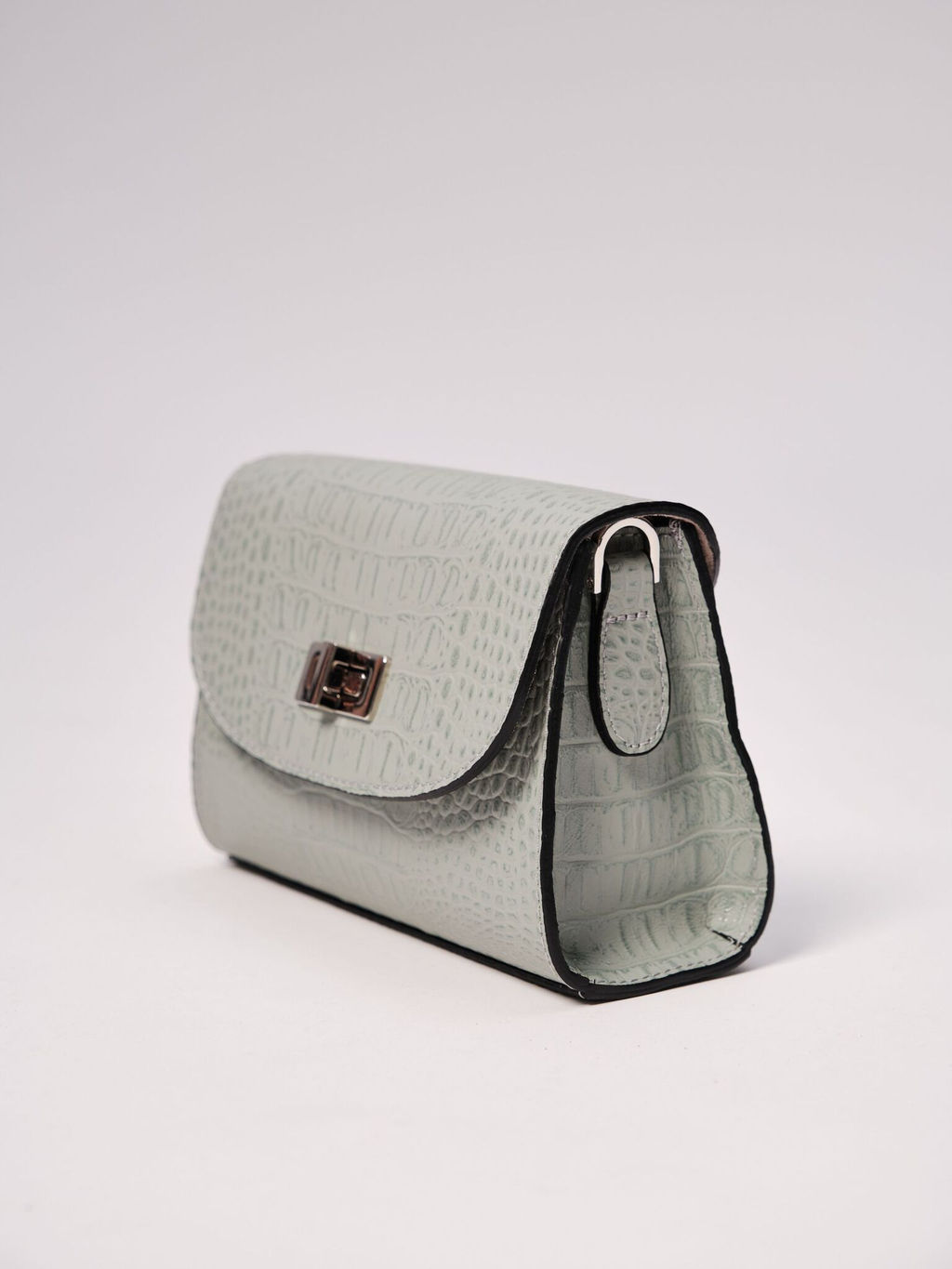 Сумка кожаная на плечо Deboro 31033 серо-зеленый