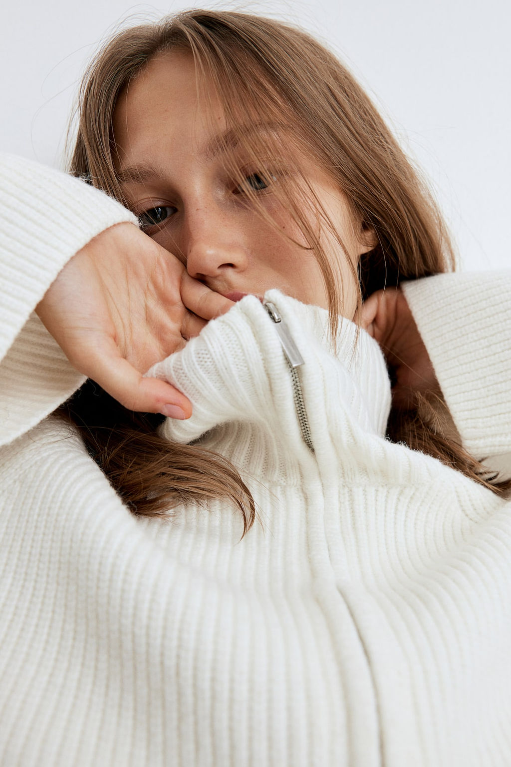 Jersey en punto de canale con media cremallera - H&m фото 2