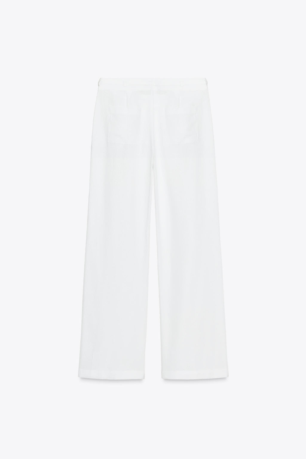 LINEN BLEND WIDE-LEG TROUSERS WITH BUCKLES - Zara фото 17