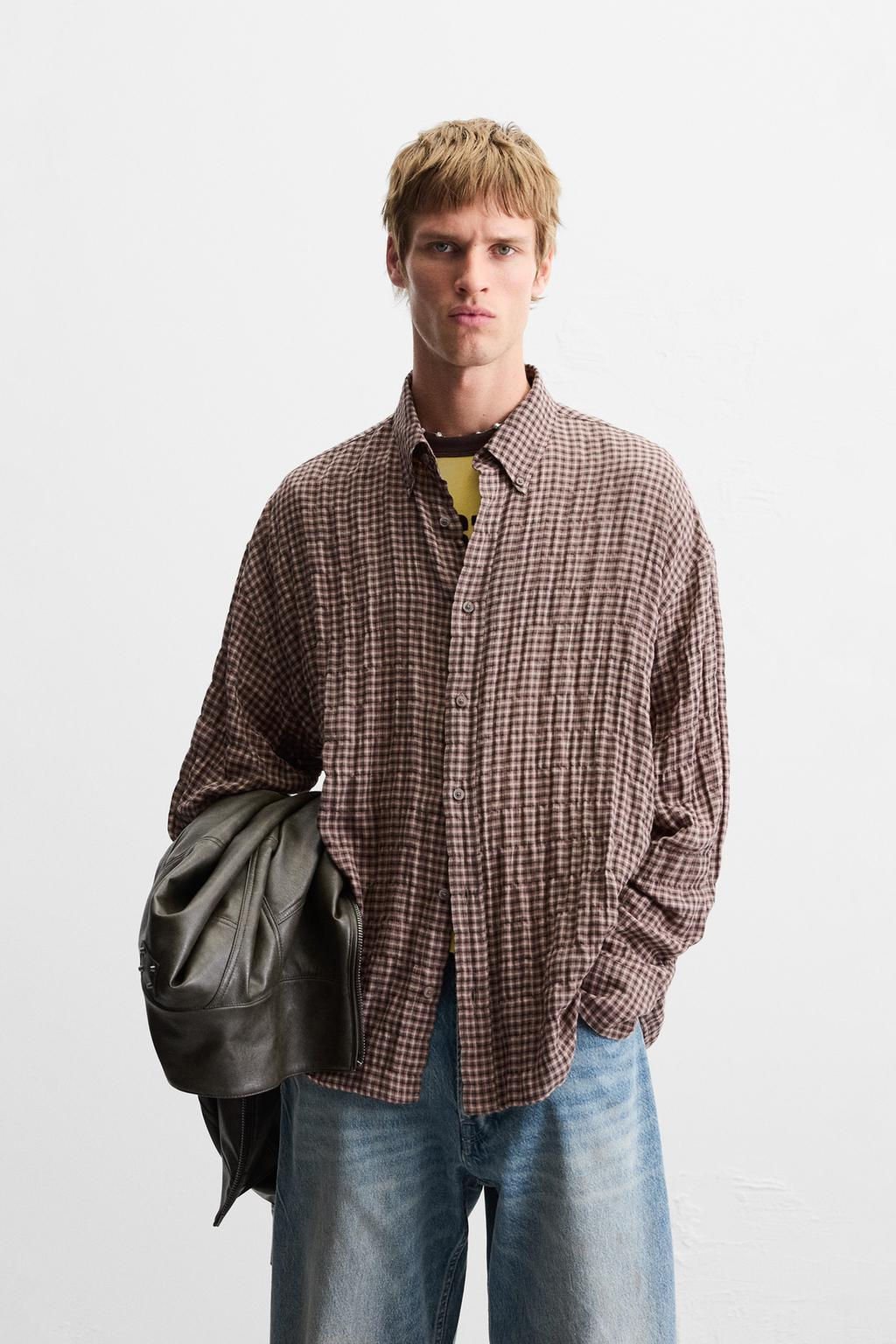 TEXTURED CHECK SHIRT - Zara фото 2