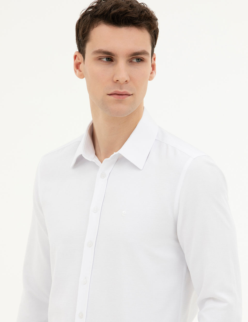 Beyaz Slim Fit Uzun Kollu G_mlek
