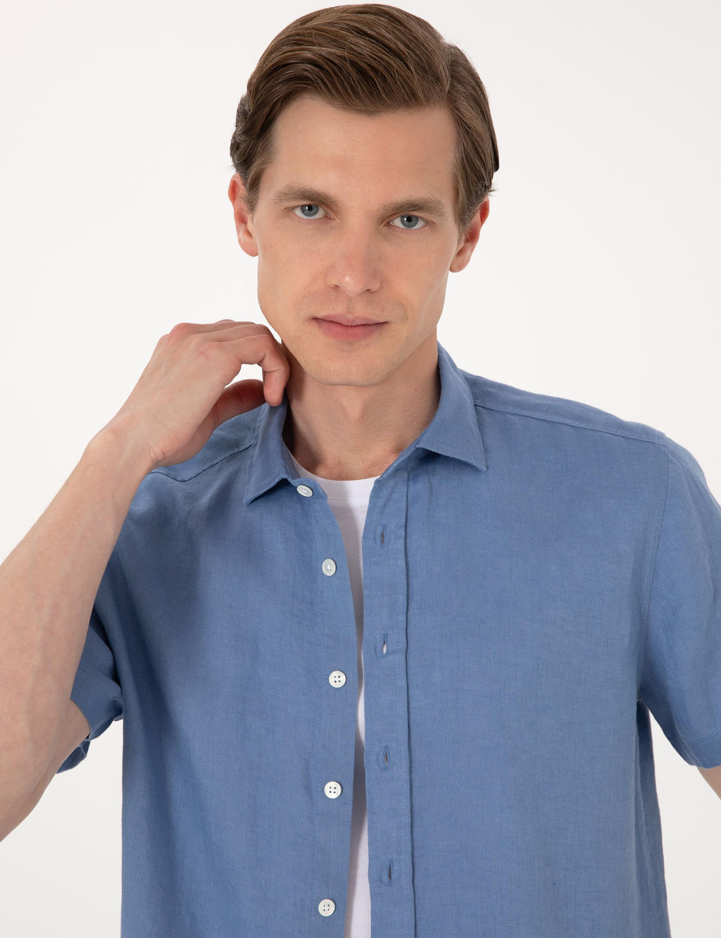 Mavi %100 Keten Regular Fit K_sa Kollu G_mlek - Pierre cardin фото 2