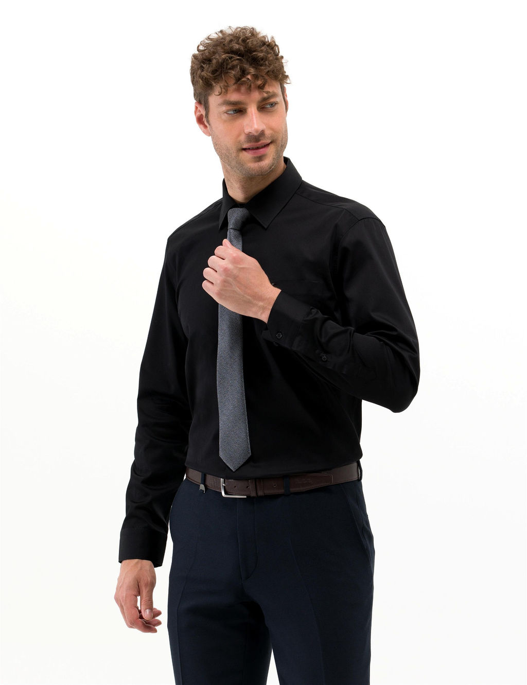 Siyah Regular Fit Uzun Kollu Klasik G_mlek - Pierre cardin фото 3