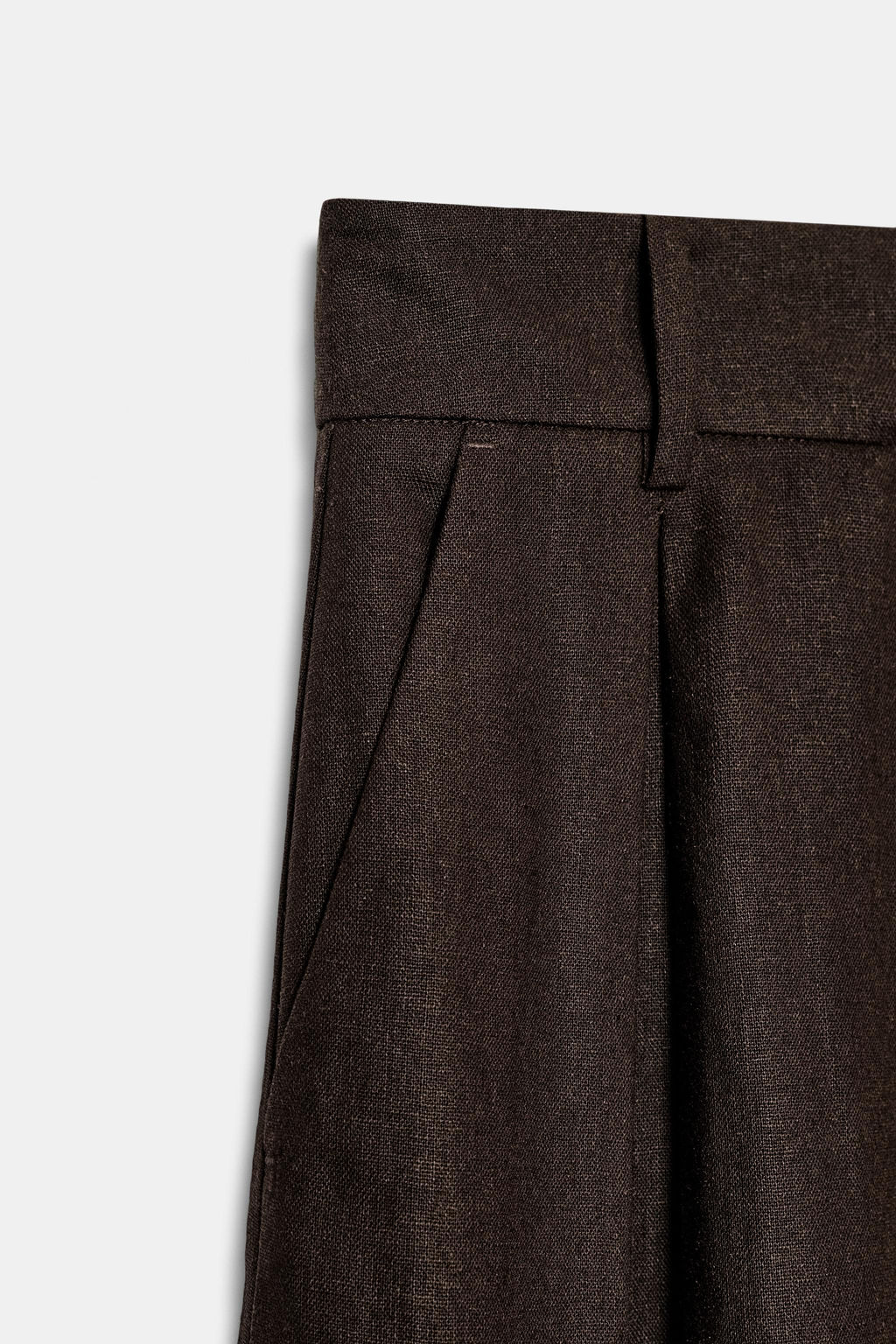 PANTAL?N ANCHO CON LINO / Marr?n - Zara фото 8