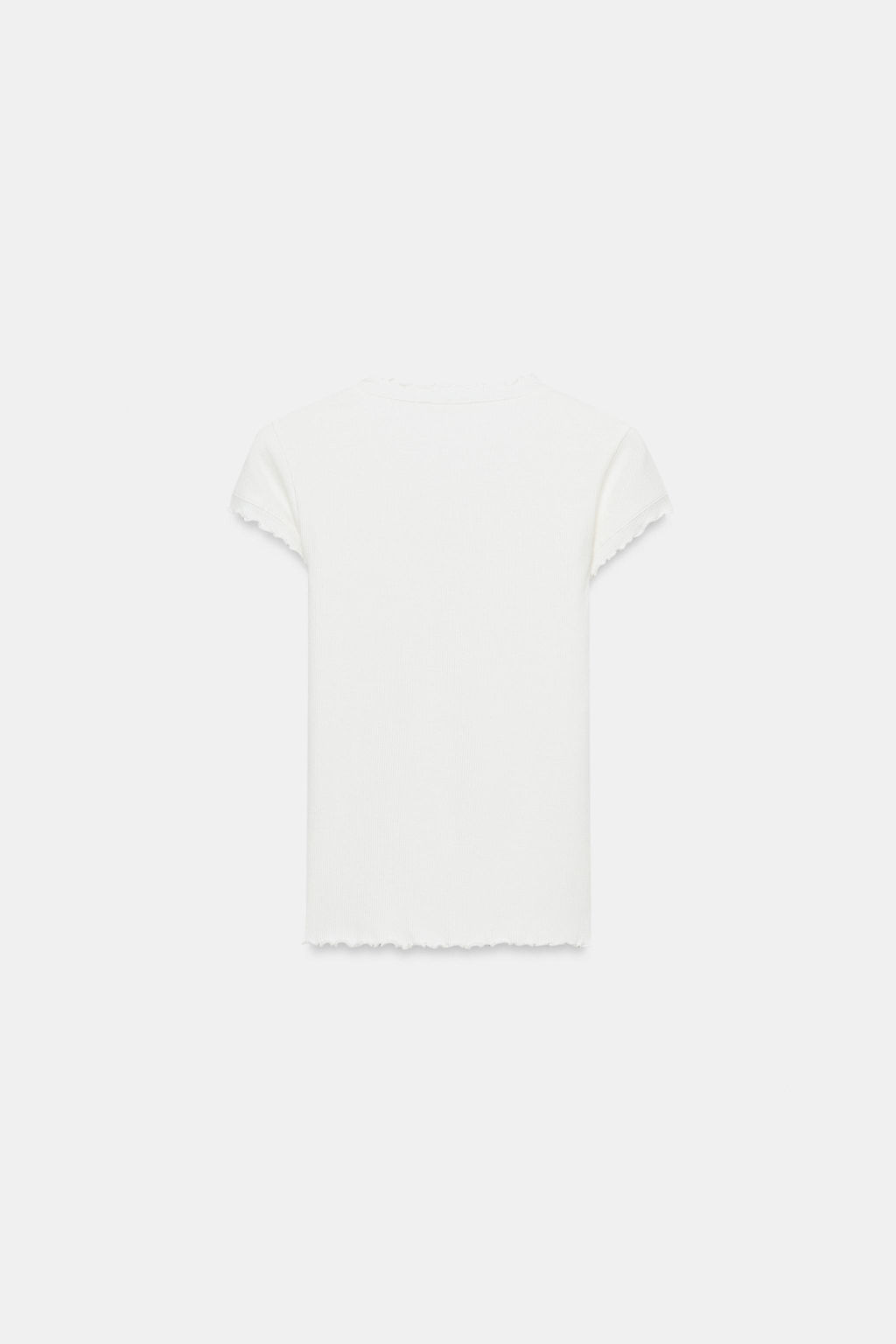 CAMISETA MANGA CORTA CON LINO / Crudo - Zara фото 5
