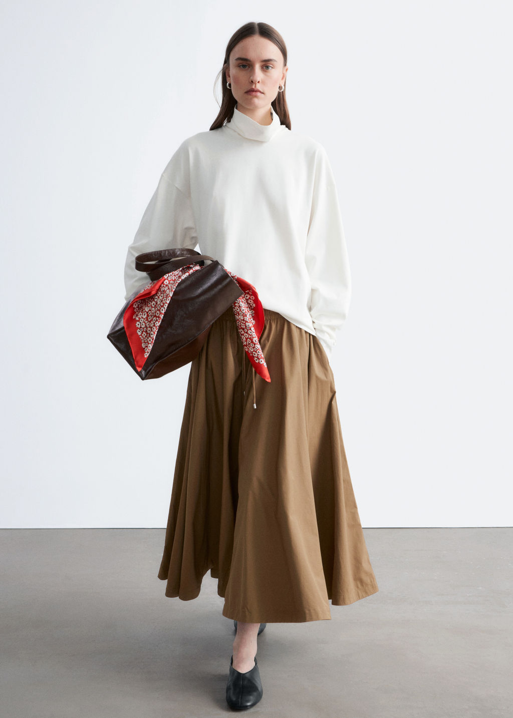 Falda midi voluminosa con cord?n de ajuste - H&m фото 5