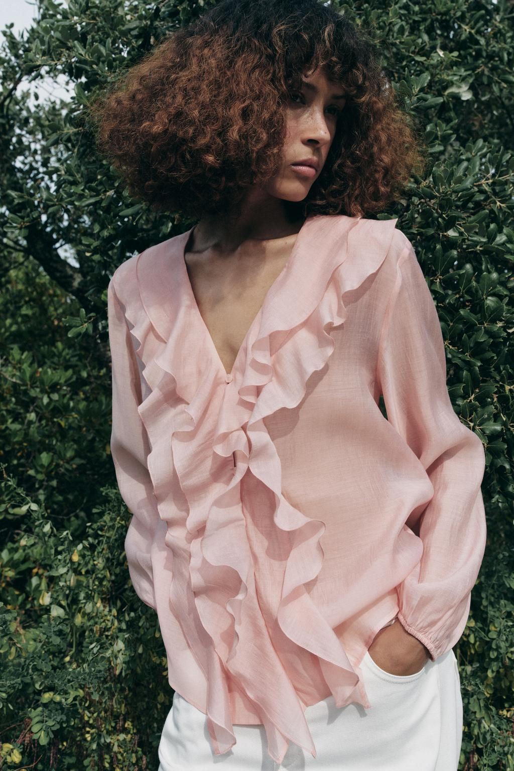 ZW COLLECTION RUFFLED SHIRT - Zara фото 2