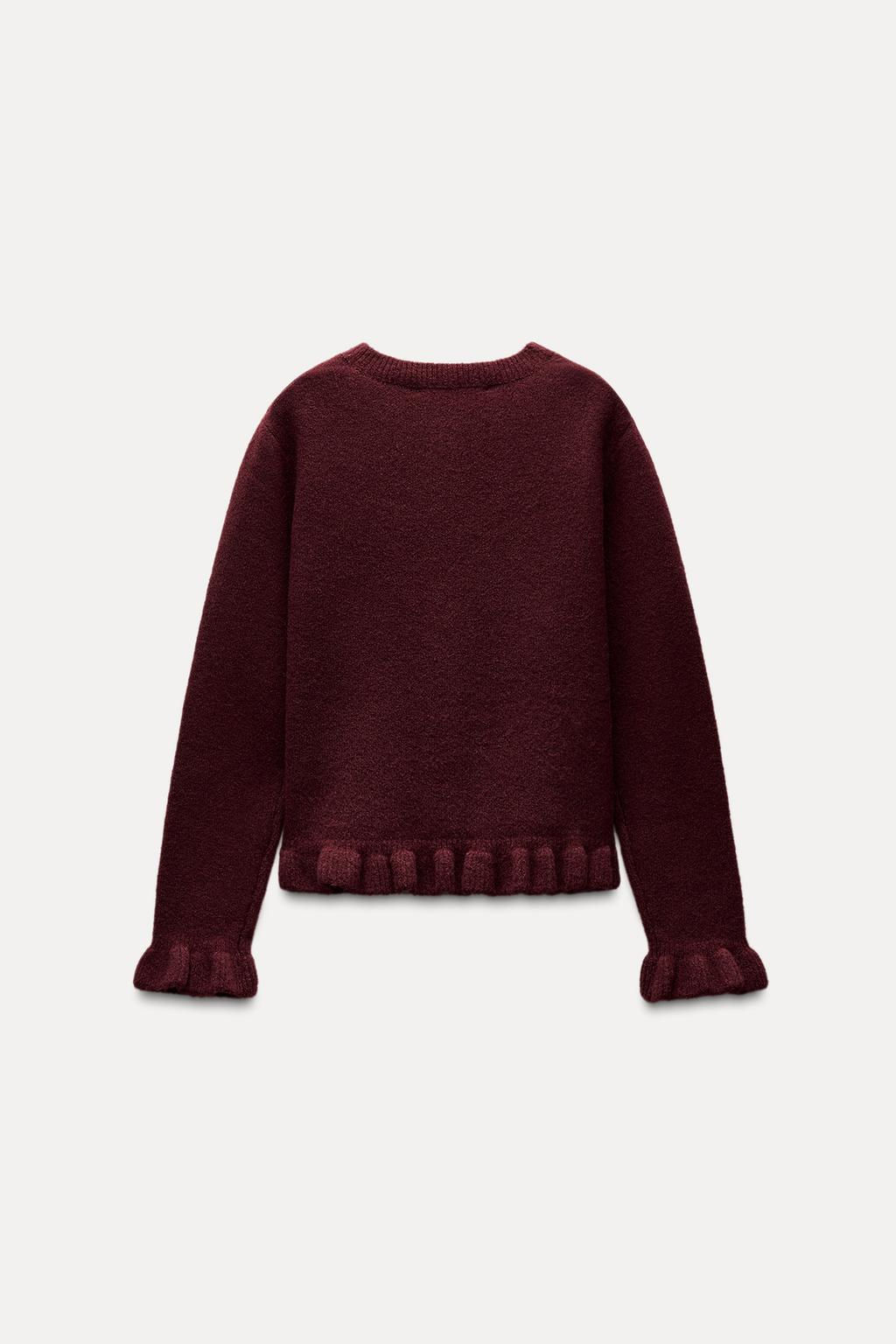 RUFFLED KNIT CARDIGAN - Zara фото 7