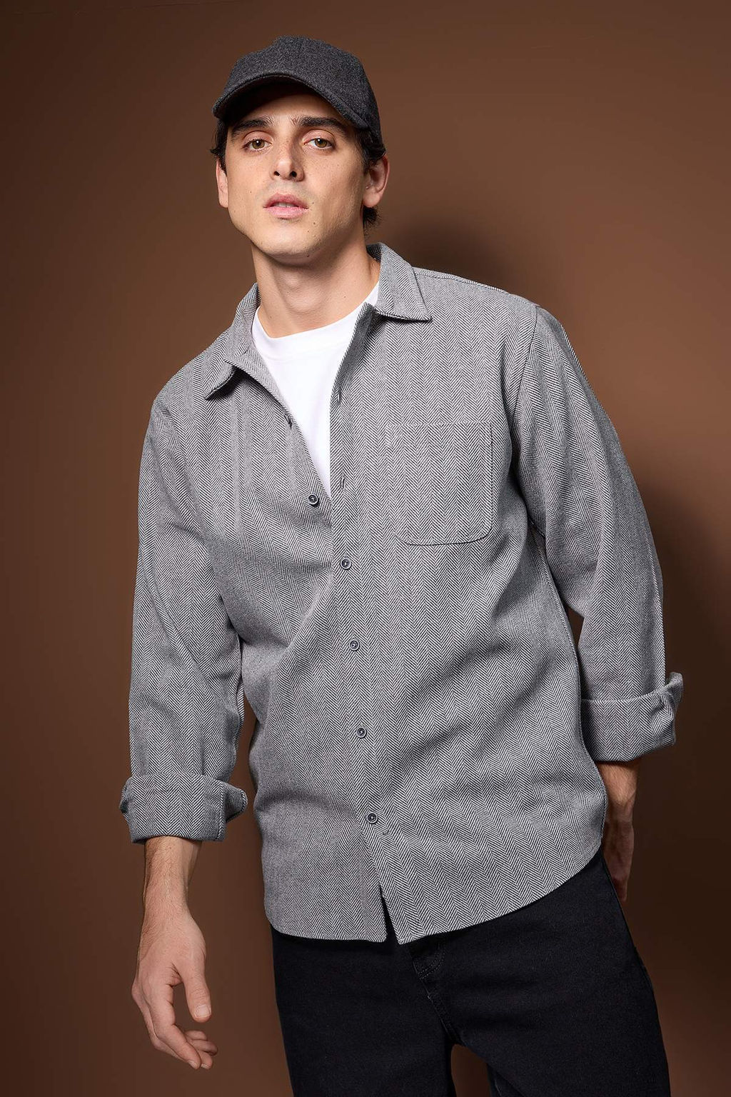 Siyah Regular Erkek Gomlek TMNAW26GO00029 - Trendyolmilla фото 3