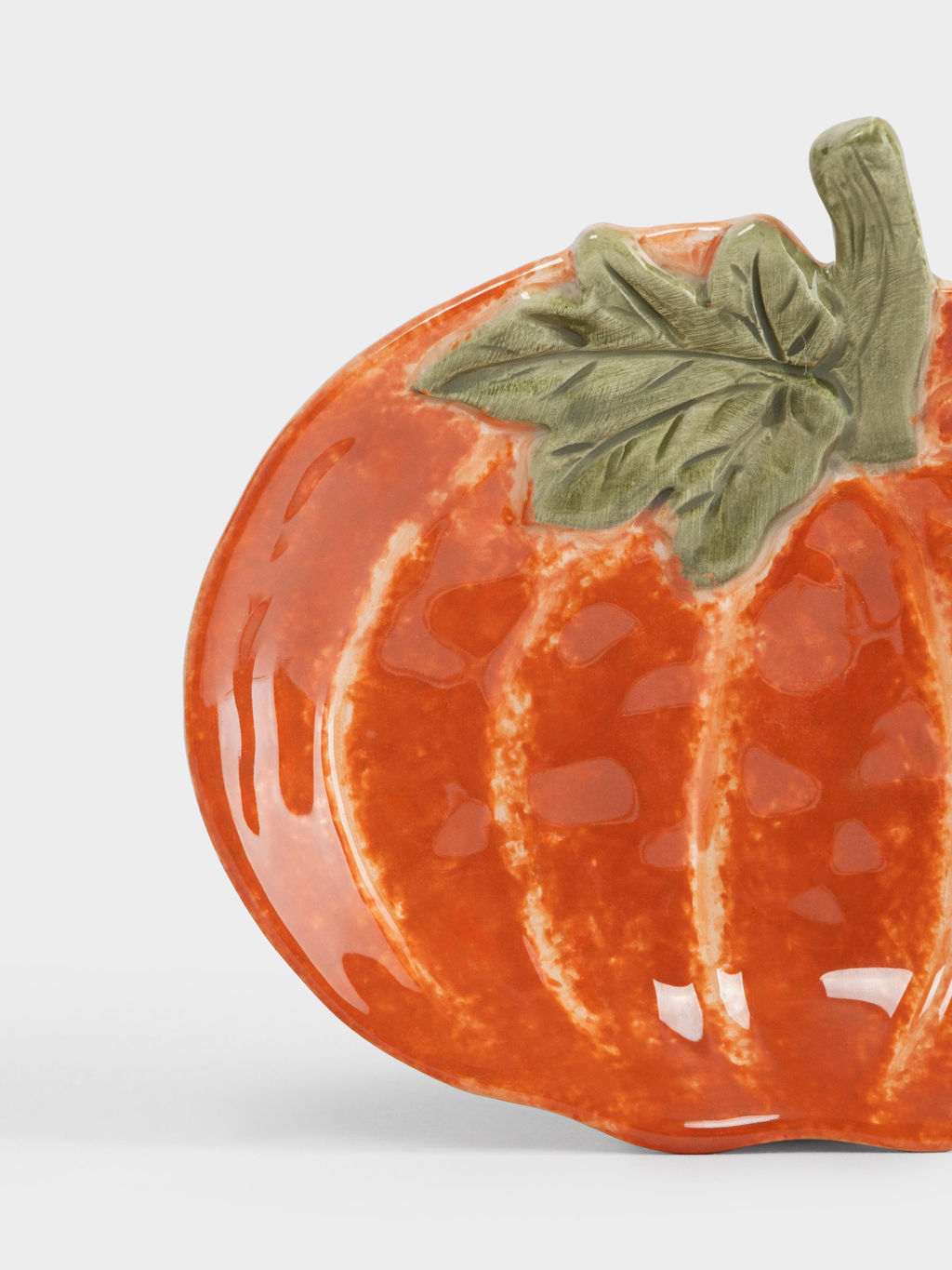 Блюдо, 16х14 см, керамика D, оранжево-зеленое, Тыква с листом, Bright pumpkin - Anna lafarg фото 4
