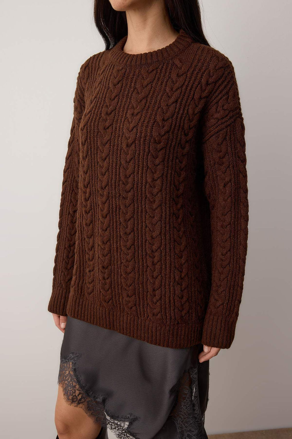 Pembe Yumusak Dokulu Genis Kal?p Triko Kazak TWOAW26KZ00135 - Trendyolmilla фото 13