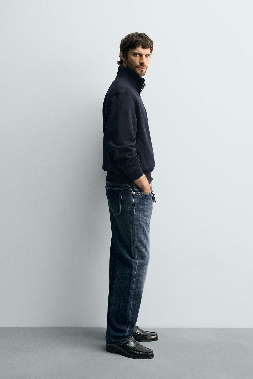 SUDADERA CUELLO CREMALLERA B?SICA / Marino - Zara фото 4